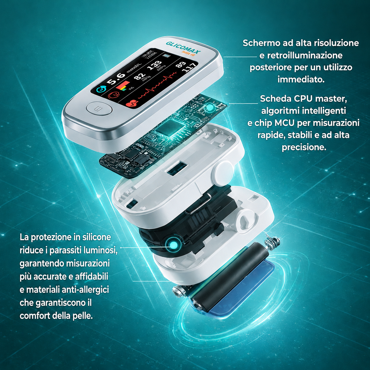 Kit Salute: Glucomax Misuratore Senza Dolore + Gratis Misuratore di Pressione