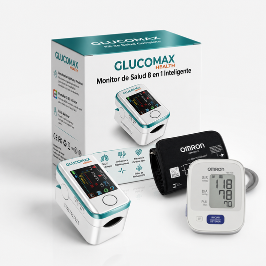 Kit Salute: Glucomax Misuratore Senza Dolore + Gratis Misuratore di Pressione ES