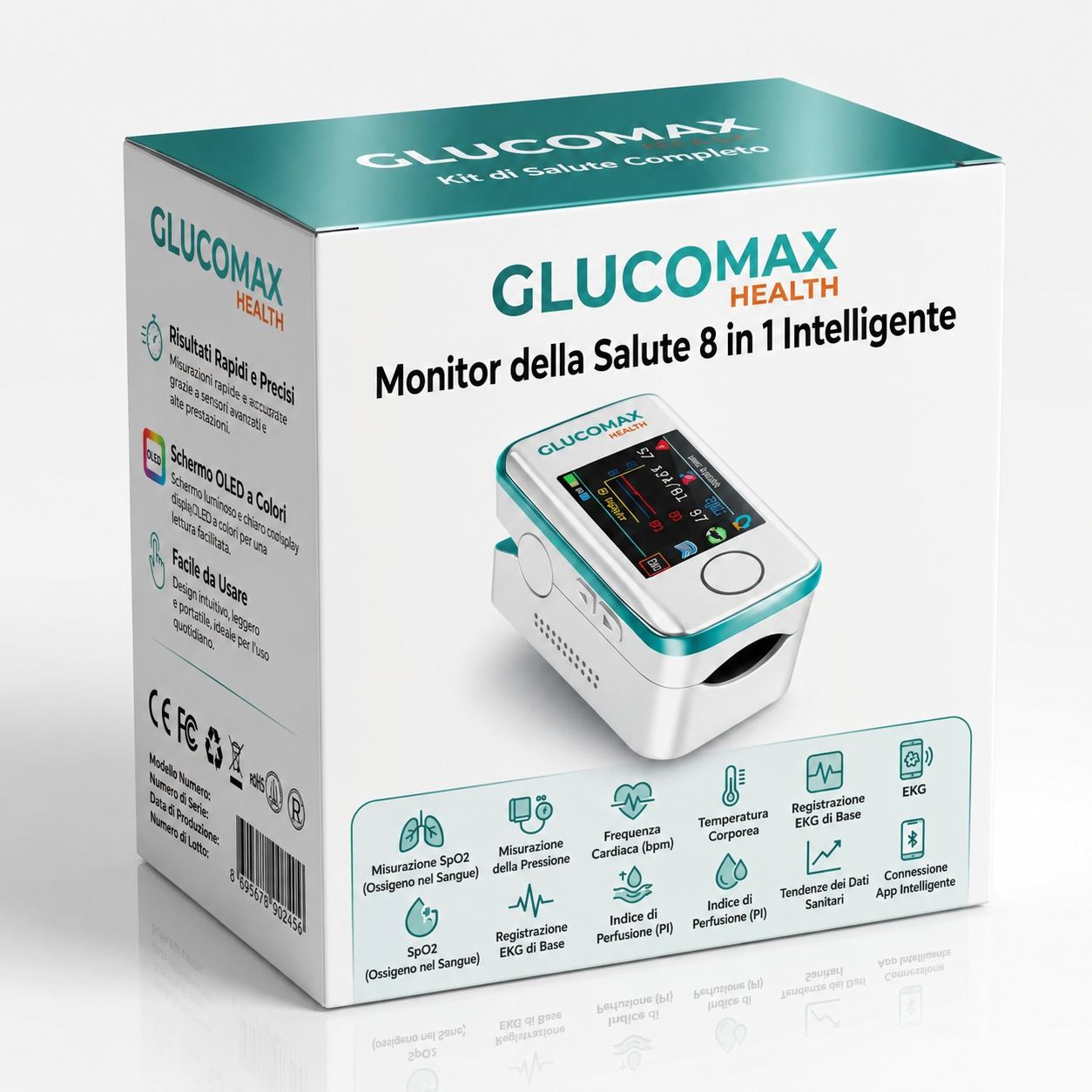 Kit Salute: Glucomax Misuratore Senza Dolore + Gratis Misuratore di Pressione